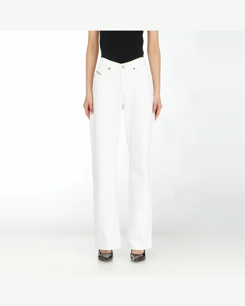Diesel Regular Jeans High Waist 1971 D-Sent,, Knopfverschluss Weiss