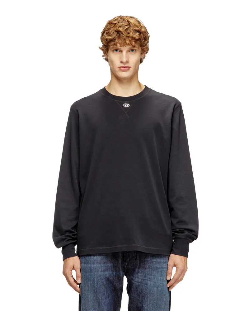 Diesel Baumwoll-Langarmshirt mit Oval D - T-Shirts - Herren - Grau Grau