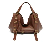 D-One-Medium Henkeltasche aus behandeltem Leder - Handtaschen - Unisex - Braun