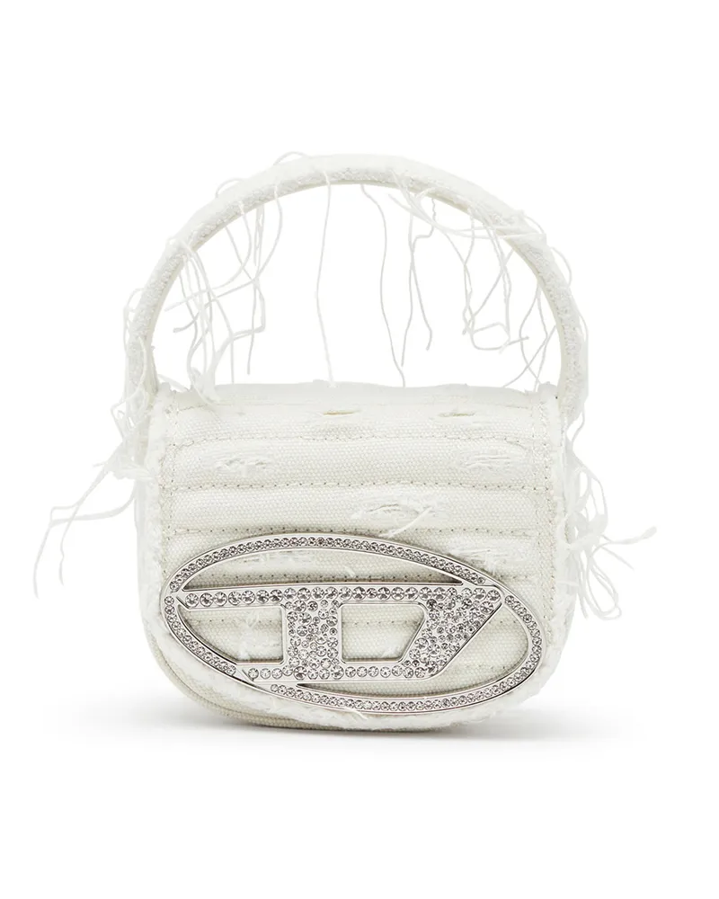 Diesel 1DR XS-Ikonische Mini-Tasche aus Canvas und Leder - Schultertaschen - Damen - Weiss Weiss