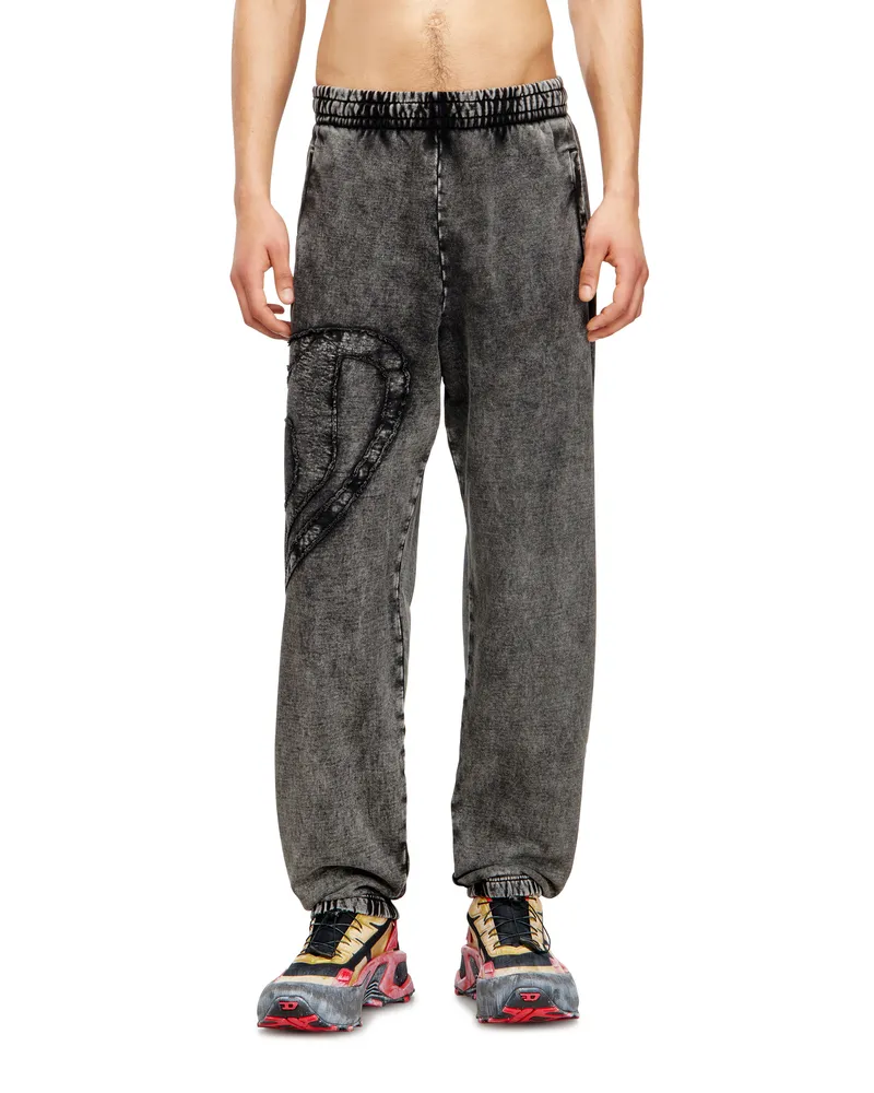 Diesel Jogginghose aus Bio-Baumwolle mit ovalem D-Patch - Hosen - Herren - Grau Grau