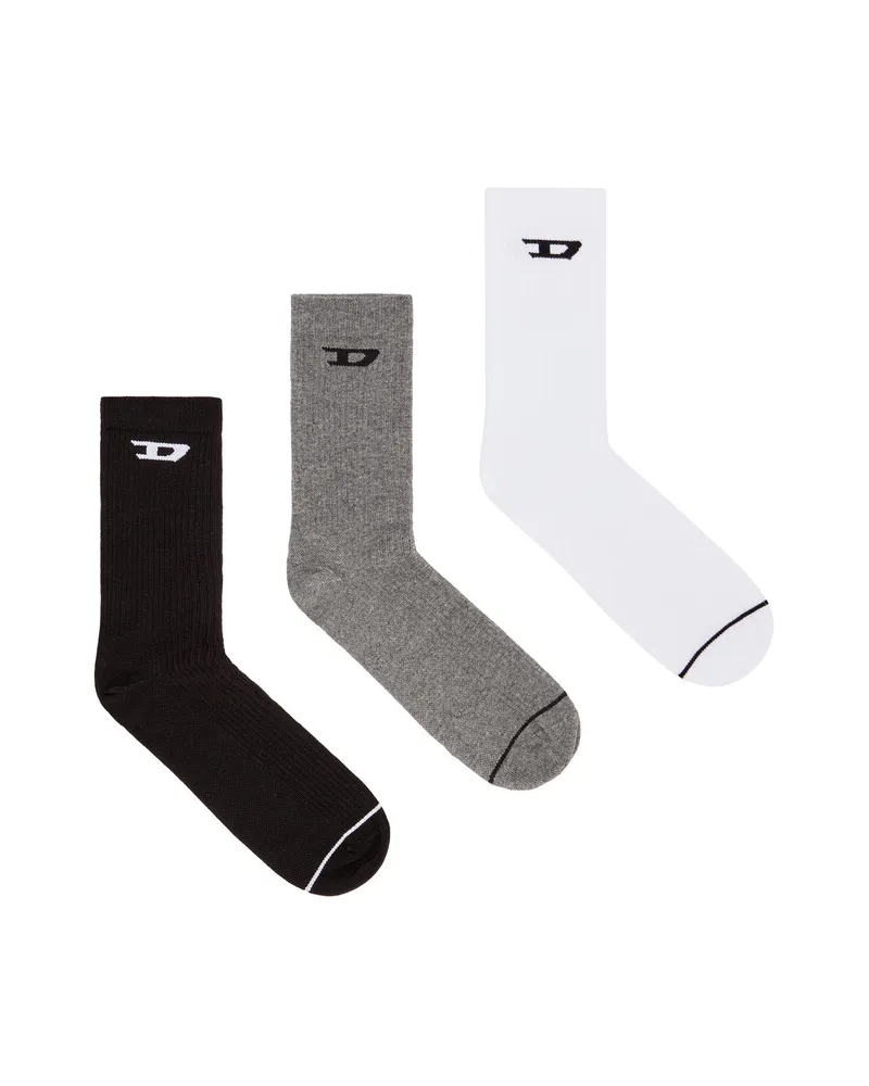 Diesel Rippsocken mit D-Logo im Dreierpack - Socken - Herren - Bunt Bunt