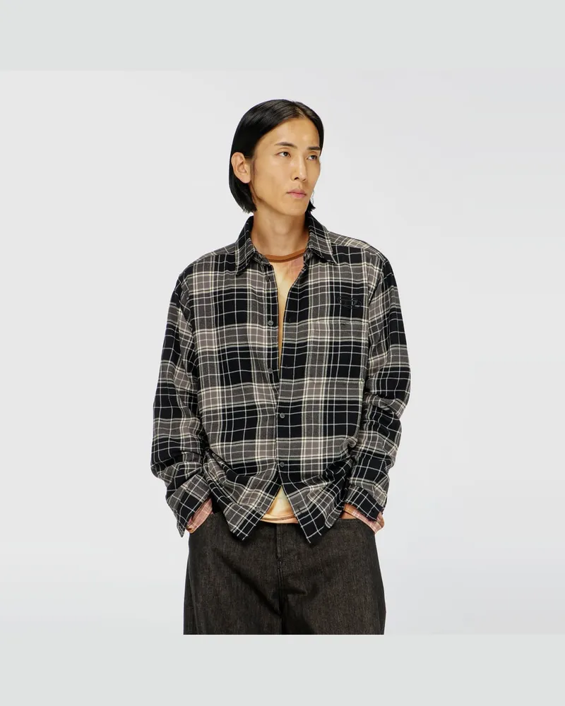 Diesel Hemd aus soprtlich karierter Flanell mit distressed look - Hemden - Herren - Bunt Bunt