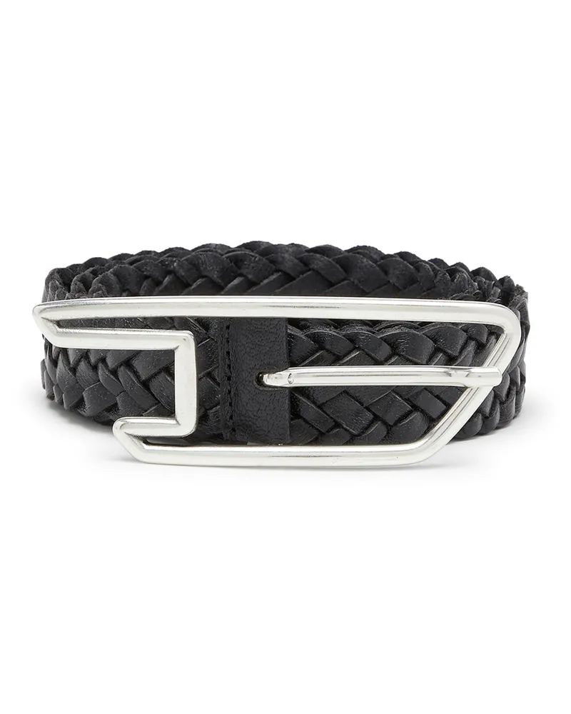 Diesel 3 cm Gürtel aus geflochtenem Leder - Gürtel - Unisex - Schwarz Schwarz