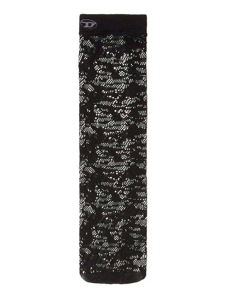 Diesel Lange Socken aus Camouflage-Spitze - Socken - Damen - Schwarz Schwarz