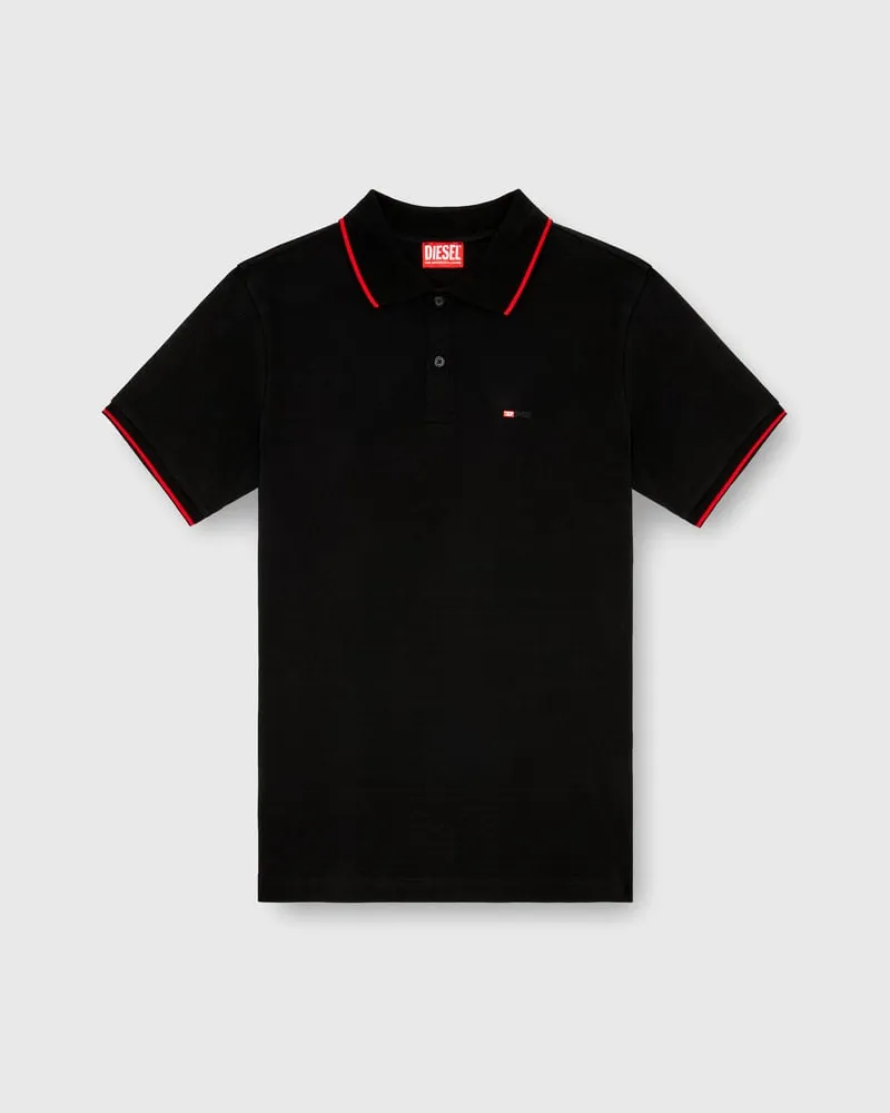 Diesel Poloshirt mit Diesel-Microstickerei - Polohemden - Herren - Schwarz Schwarz