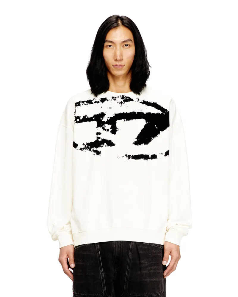 Diesel Sweatshirt mit beflocktem Distressed-Logo - Sweatshirts - Herren - Bunt Bunt