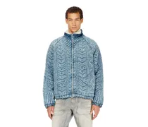 Jacke aus Denim mit Zopfmuster-Effekt - Denim jacken - Herren - Blau