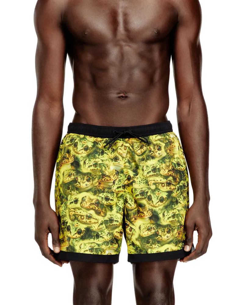 Diesel Badeanzug im Boxershorts-Stil mit Allover-Print - Badeshorts - Herren - Grün Grün