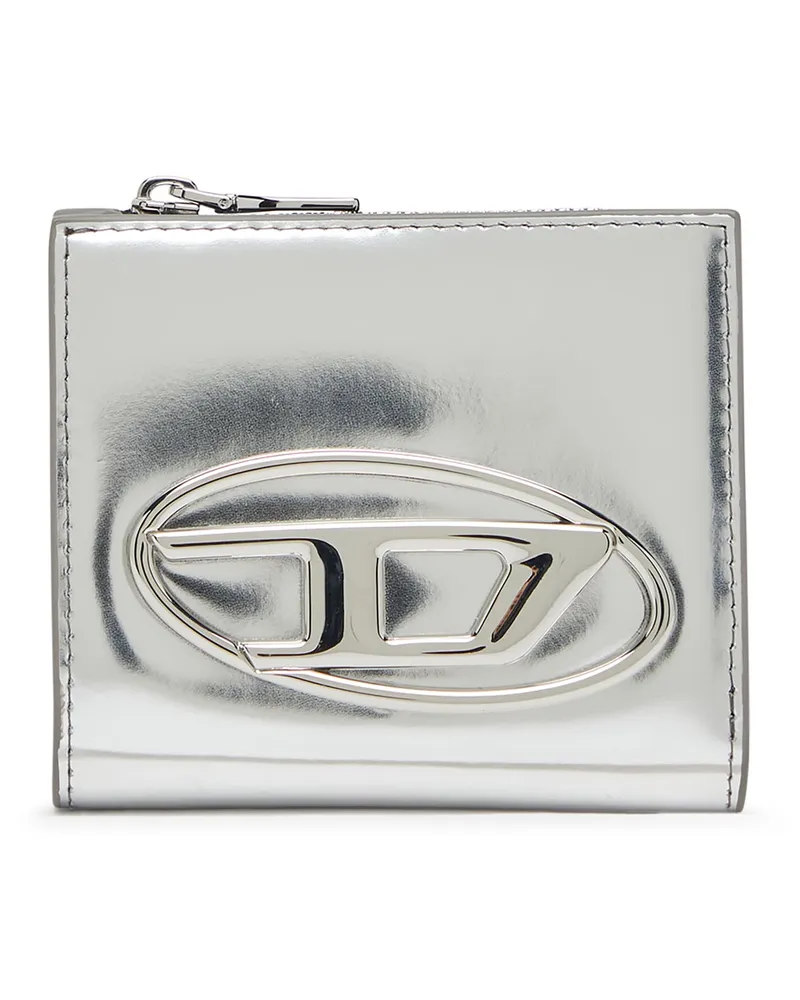 Diesel Bifold-Kartenetui aus Hochglanz-Leder - Kleine Portemonnaies - Damen - Silber Silber