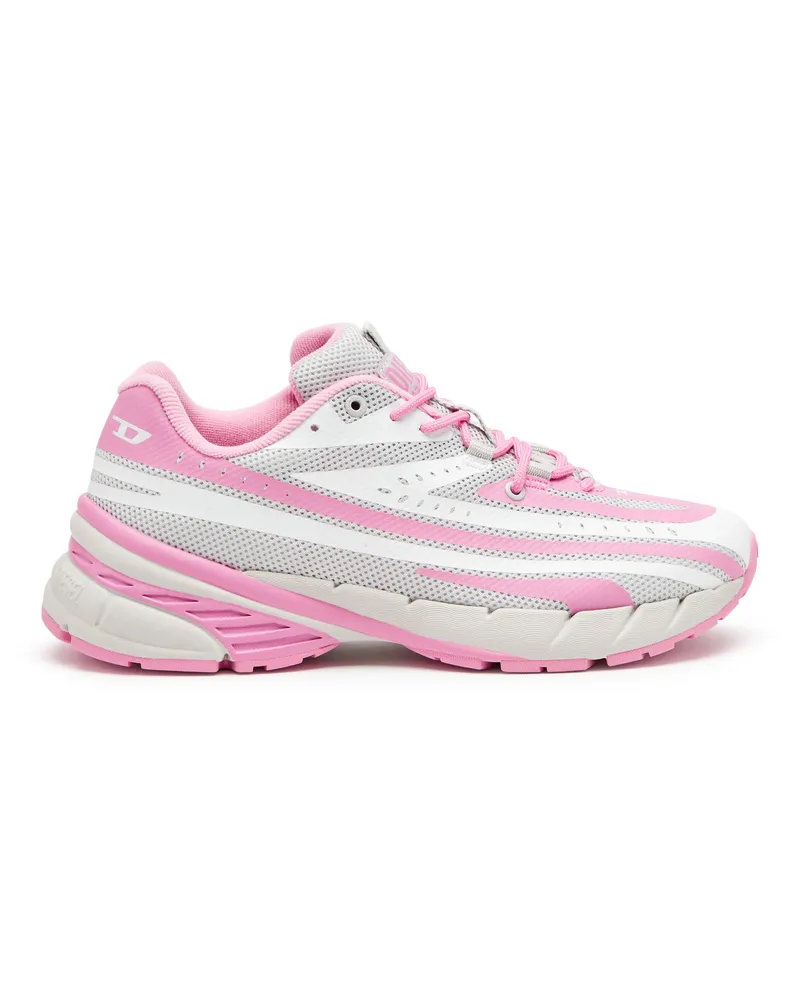 Diesel D-Airspeed Low-Gestreifte Sneakers aus beschichtetem Mesh - Sneakers - Damen - Bunt Bunt