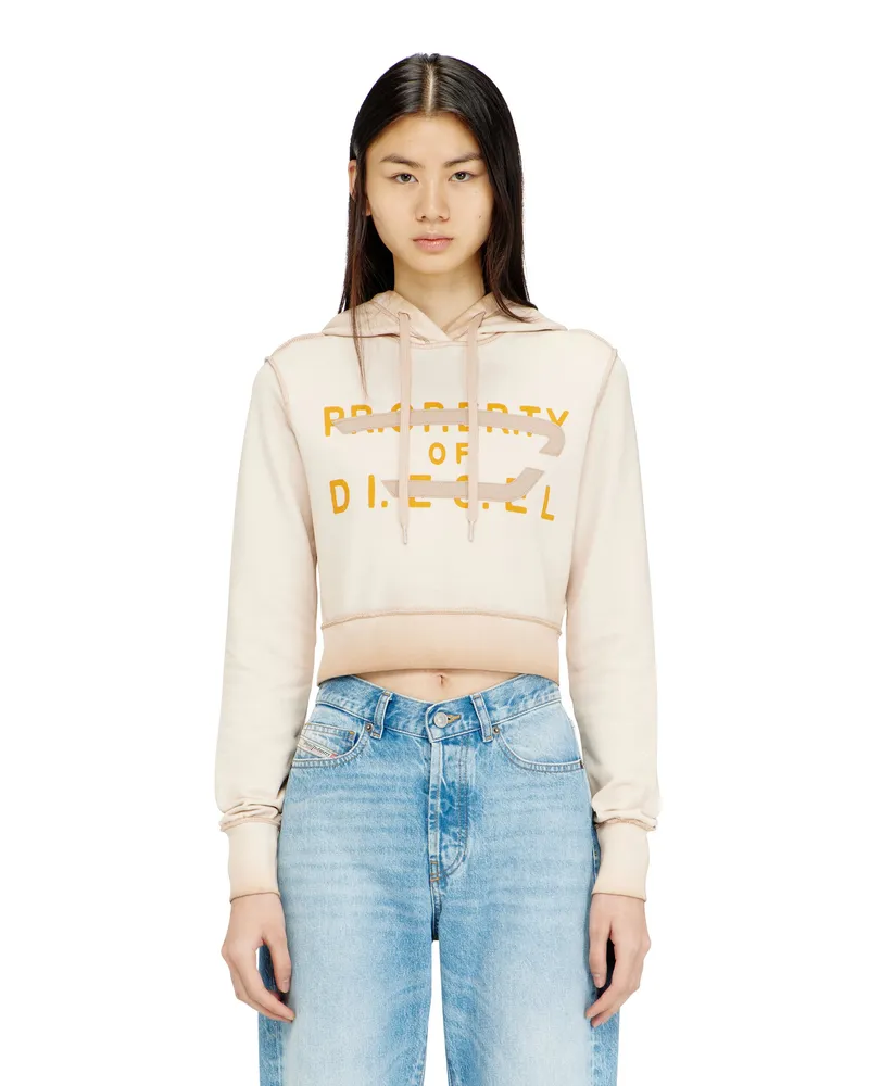 Diesel Sweatshirt mit Print und D-Applikation - Sweatshirts - Damen - Beige Beige