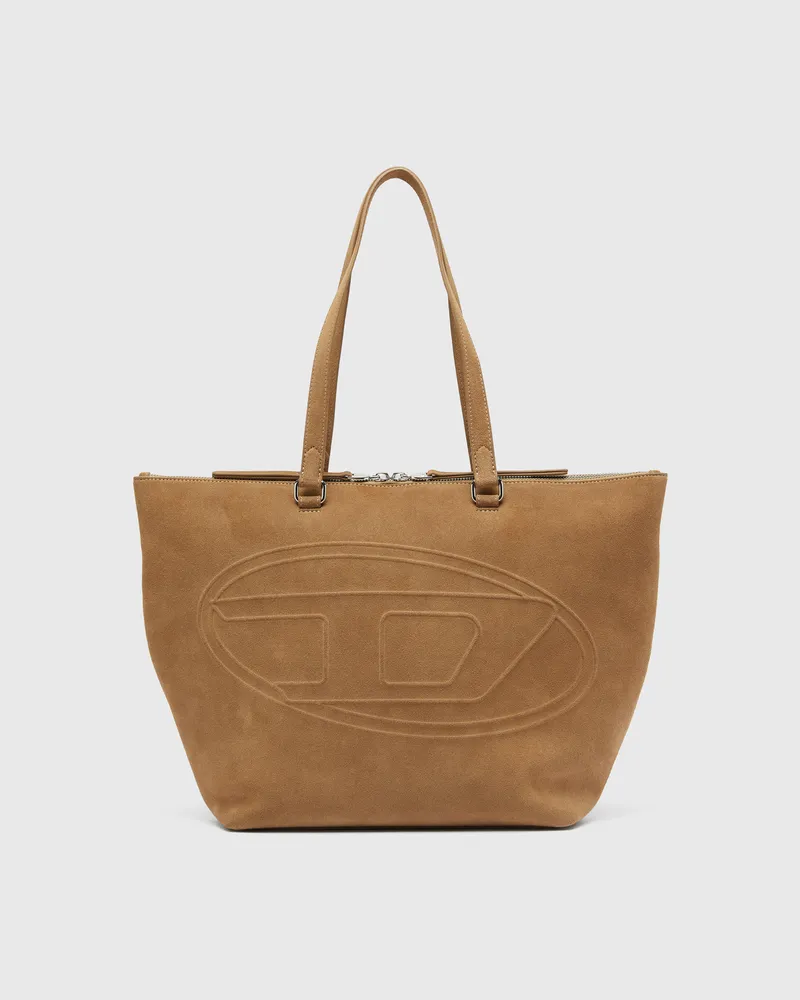 Diesel 1DR Dome-Suede Tote mit Oval D Logo - Shoppers - Unisex - Braun Braun