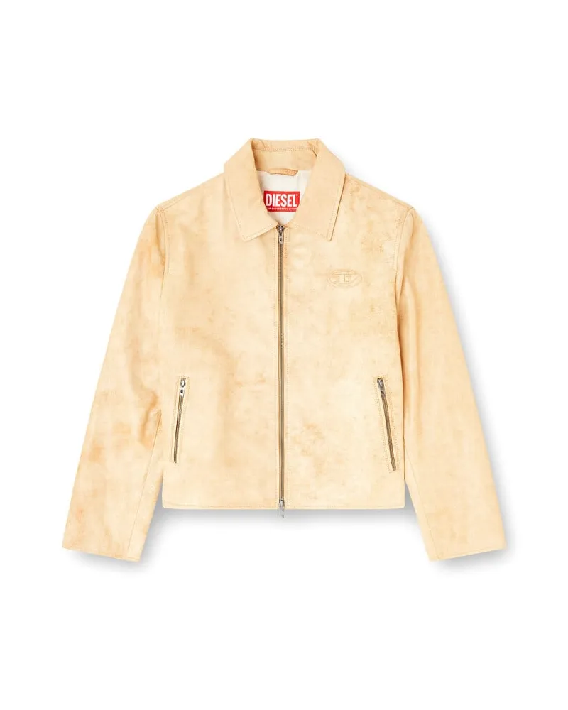 Diesel Coachjacke aus behandeltem Leder - Lederjacken - Damen - Beige Beige