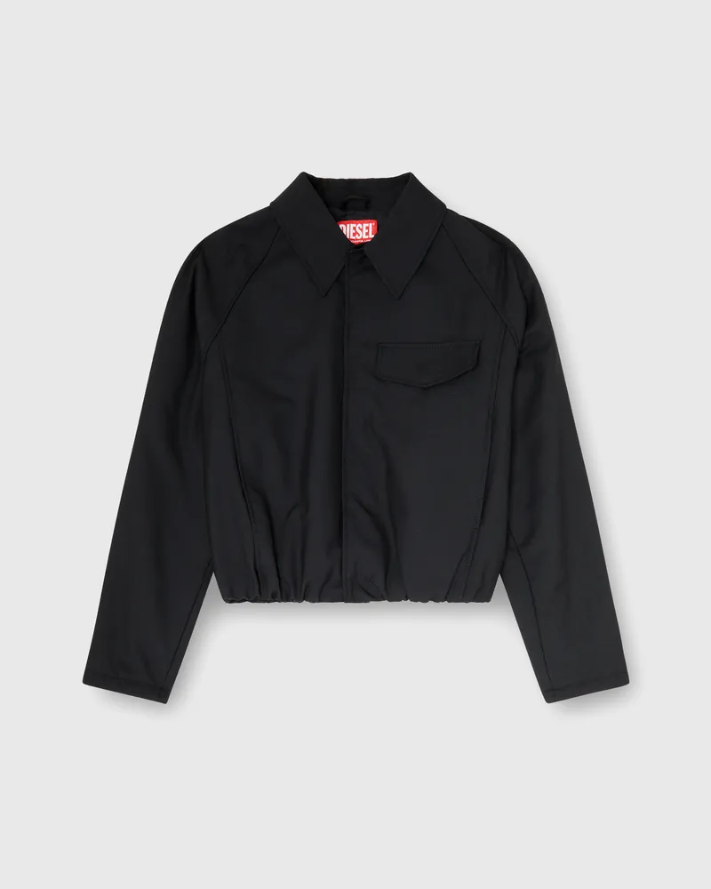 Diesel Bomberjacke mit gerafftem Woll-Mix - Jacken - Herren - Schwarz Schwarz