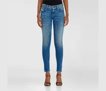 Skinny Jeans Regular Waist 2017 Slandy, Mittelblau, Reißverschluss