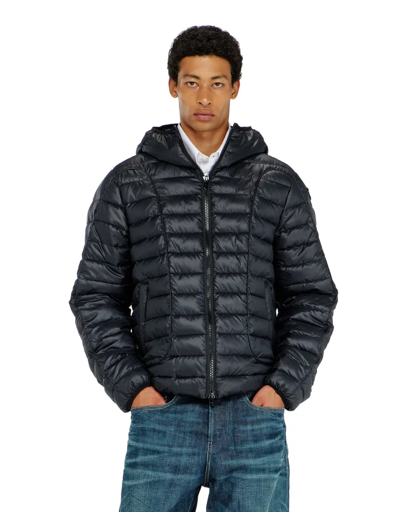 Diesel Steppjacke mit tonalen Paspeln - Winterjacken - Herren - Schwarz Schwarz