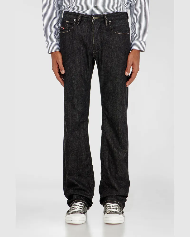 Diesel Regular Jeans Low Waist 1985 Larkee, Schwarz/Dunkelgrau, Knopfverschluss 