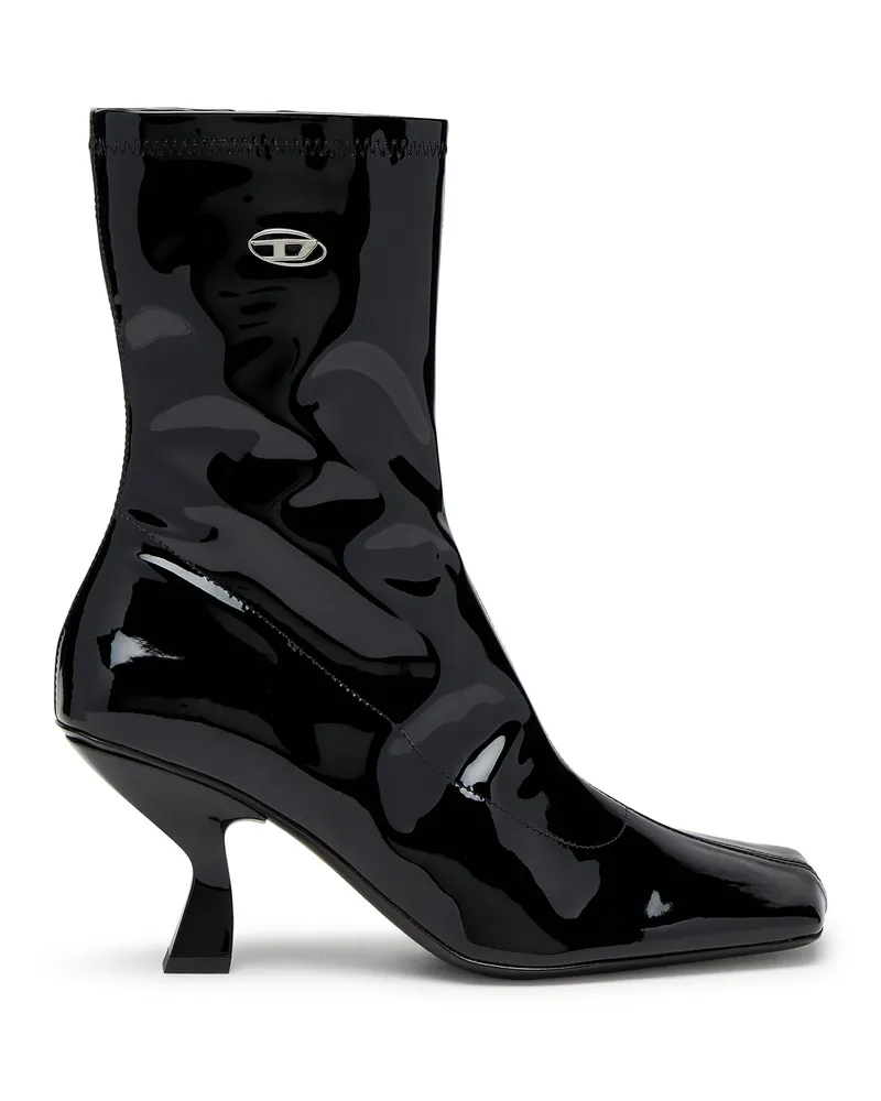 Diesel D-Amber-Stiefeletten aus Stretch-PU-Lackleder - Stiefeletten - Damen - Schwarz Schwarz