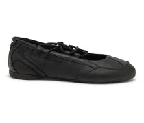 D-Mile-Ballerinaschnürschuhe aus Leder und Mesh - Flats - Damen - Schwarz