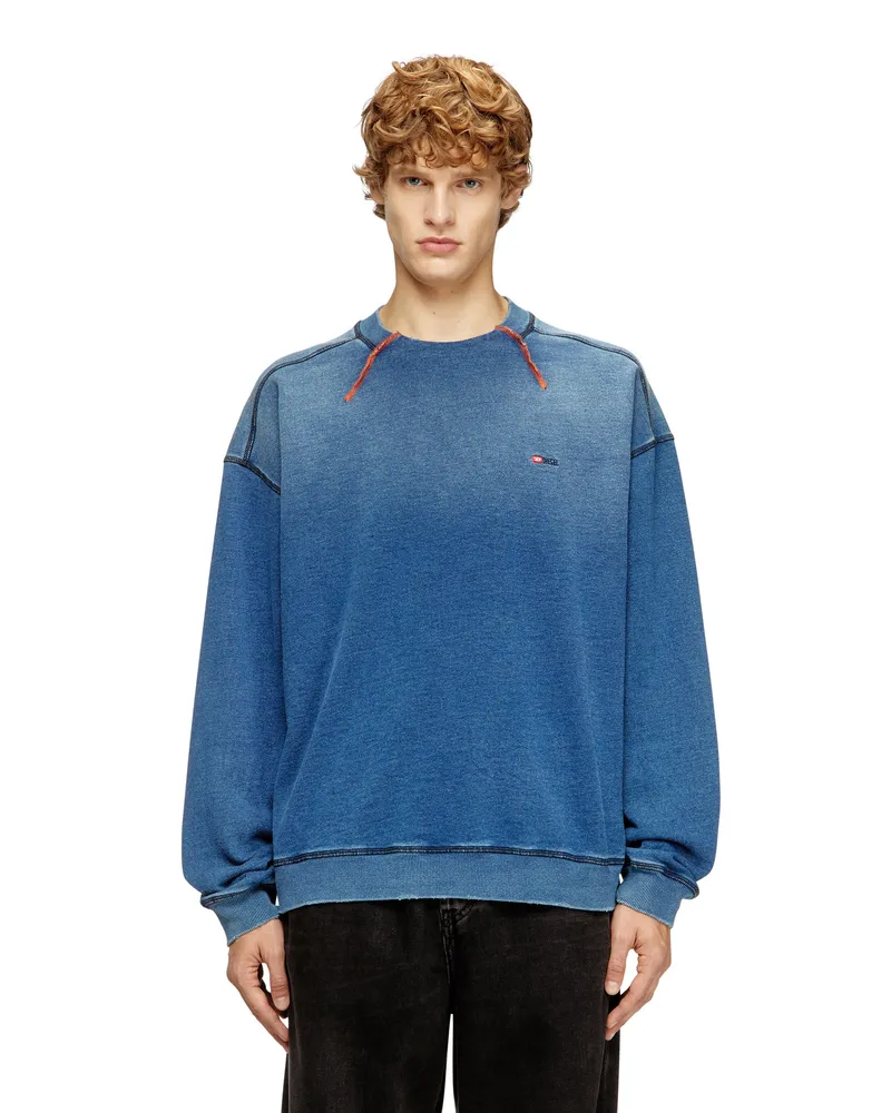 Diesel BaumwollHoodie mit kontrastierenden Nähten - Sweatshirts - Herren - Blau Blau