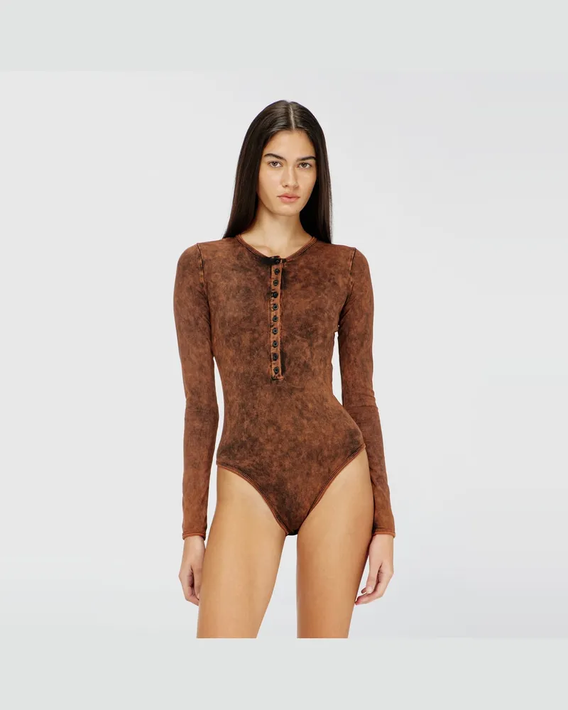 Diesel Baumwoll-Body mit Knopfleiste vorn - Bodys - Damen - Braun Braun