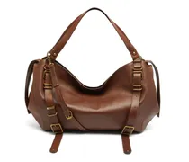 D-One-Large Henkeltasche aus behandeltem Leder - Handtaschen - Unisex - Braun