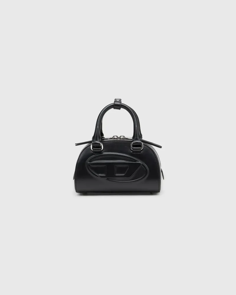 Diesel 1DR Dome-Kleine-Bowling-Tasche aus Leder - Schultertaschen - Damen - Schwarz Schwarz