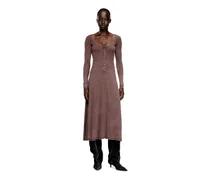 Midikleid aus verblasstem Rippstrick-Jersey - Kleider - Damen - Rosa
