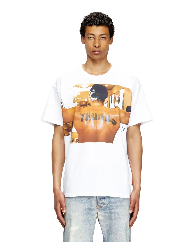 Diesel T-Shirt mit Grafik-Print - T-Shirts - Unisex - Weiss Weiss