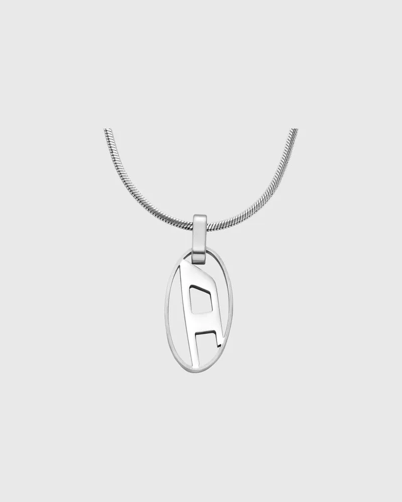 Diesel Edelstahlkette mit Anhänger - Halsketten - Unisex - Silber Silber