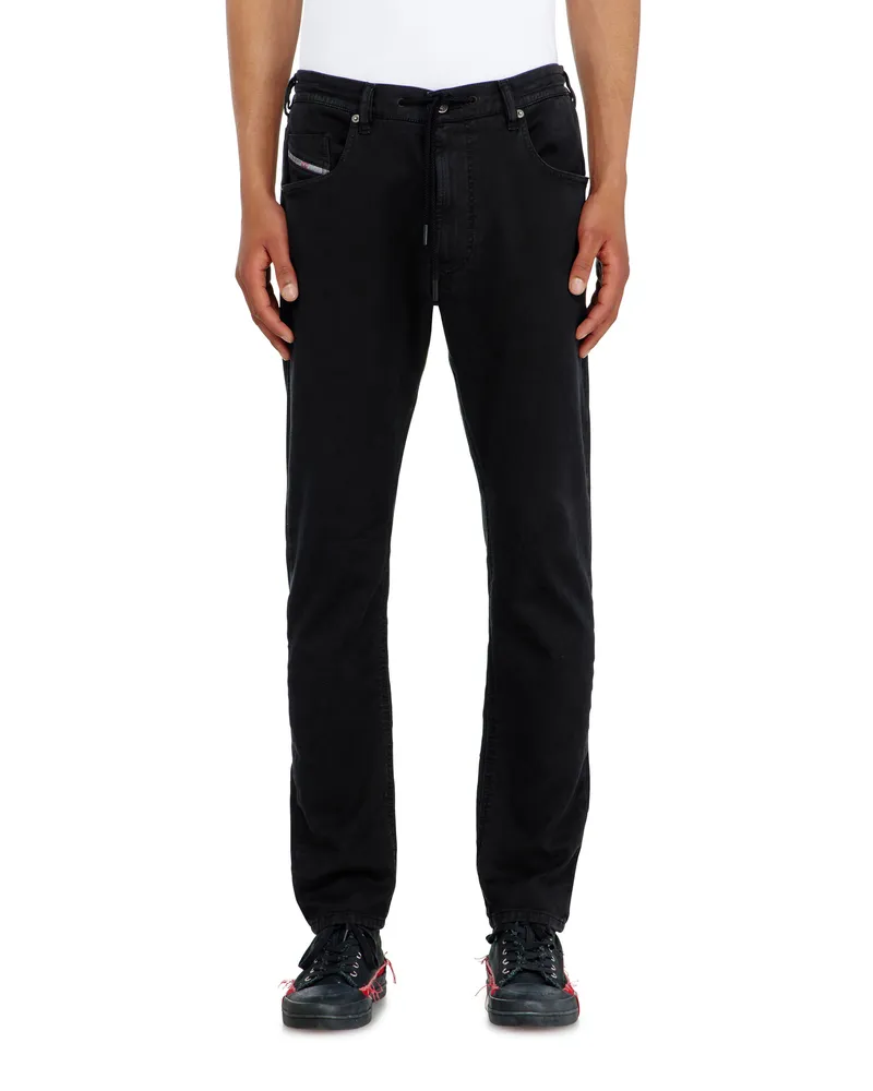 Diesel Regular Regular Waist 2032 D-Krooley Joggjeans, Schwarz/Dunkelgrau, Reißverschluss Schwarz