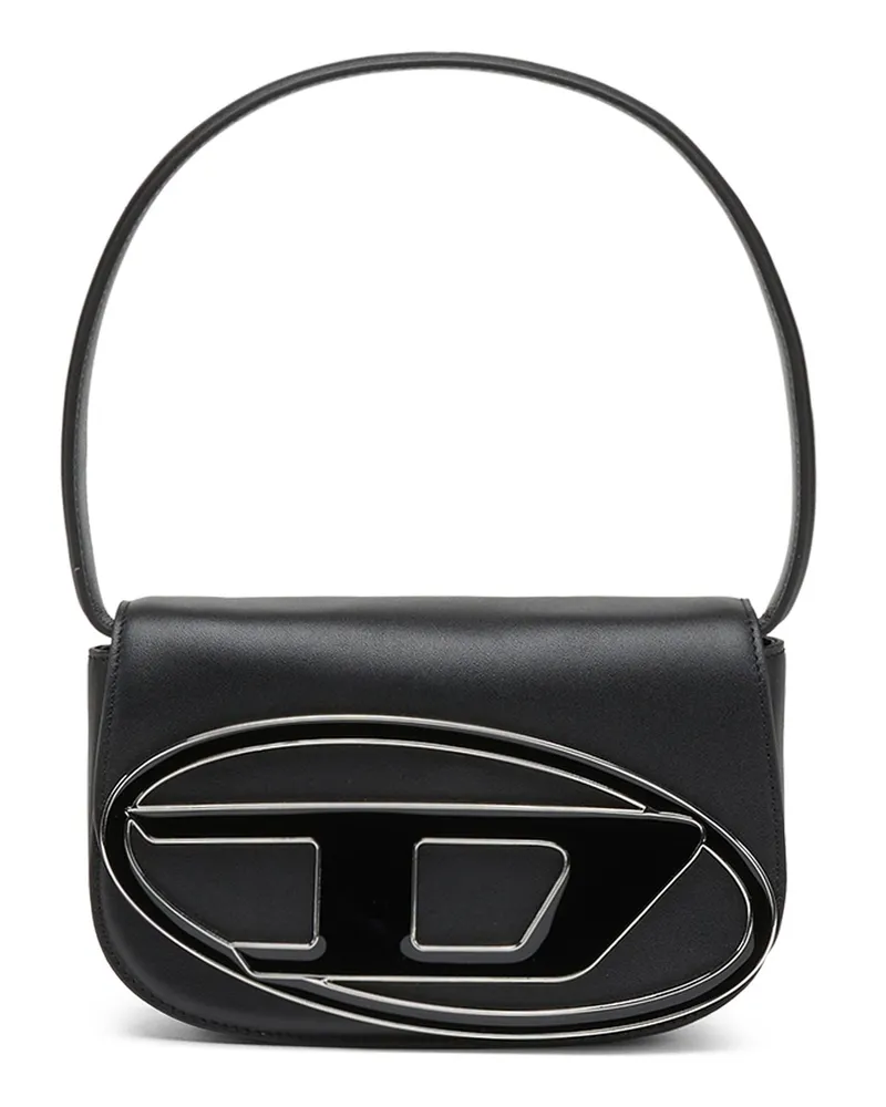 Diesel 1DR-Ikonische Schultertasche aus Nappa-Leder - Schultertaschen - Damen - Schwarz Schwarz