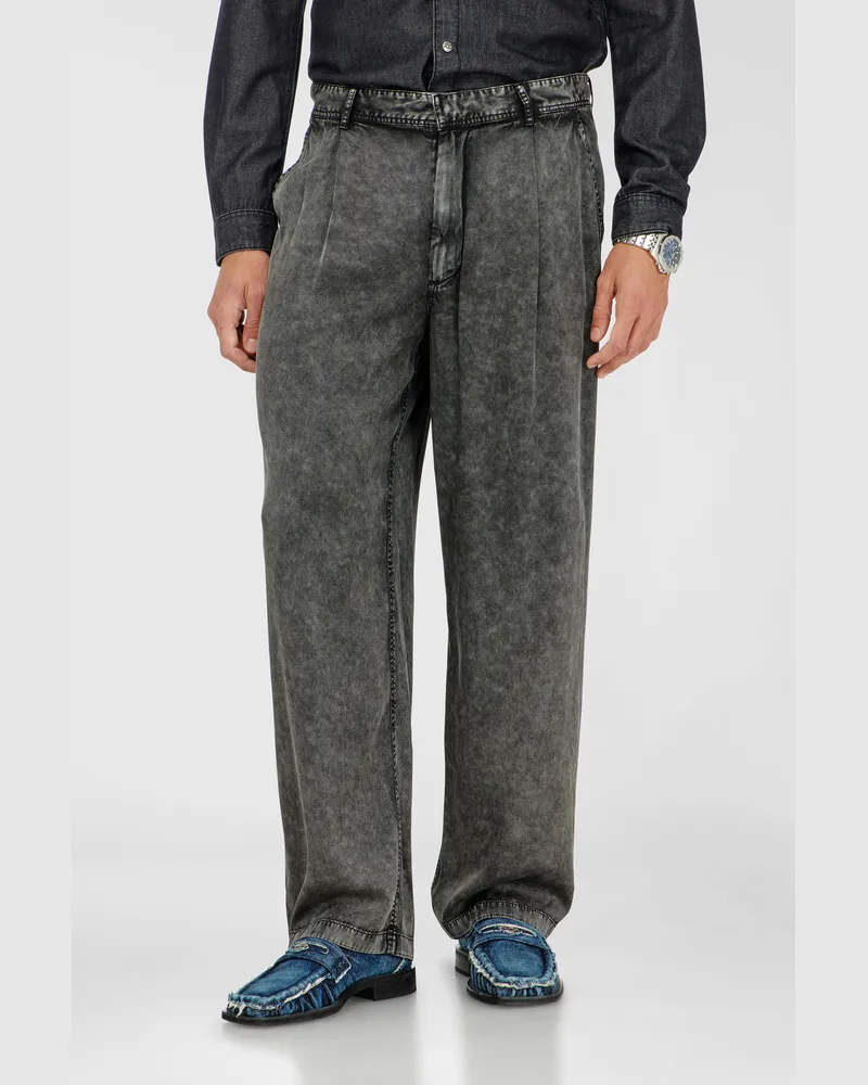 Diesel Wide-Leg-Hose aus Viskose in Denim-Optik - Hosen - Herren - Schwarz Schwarz