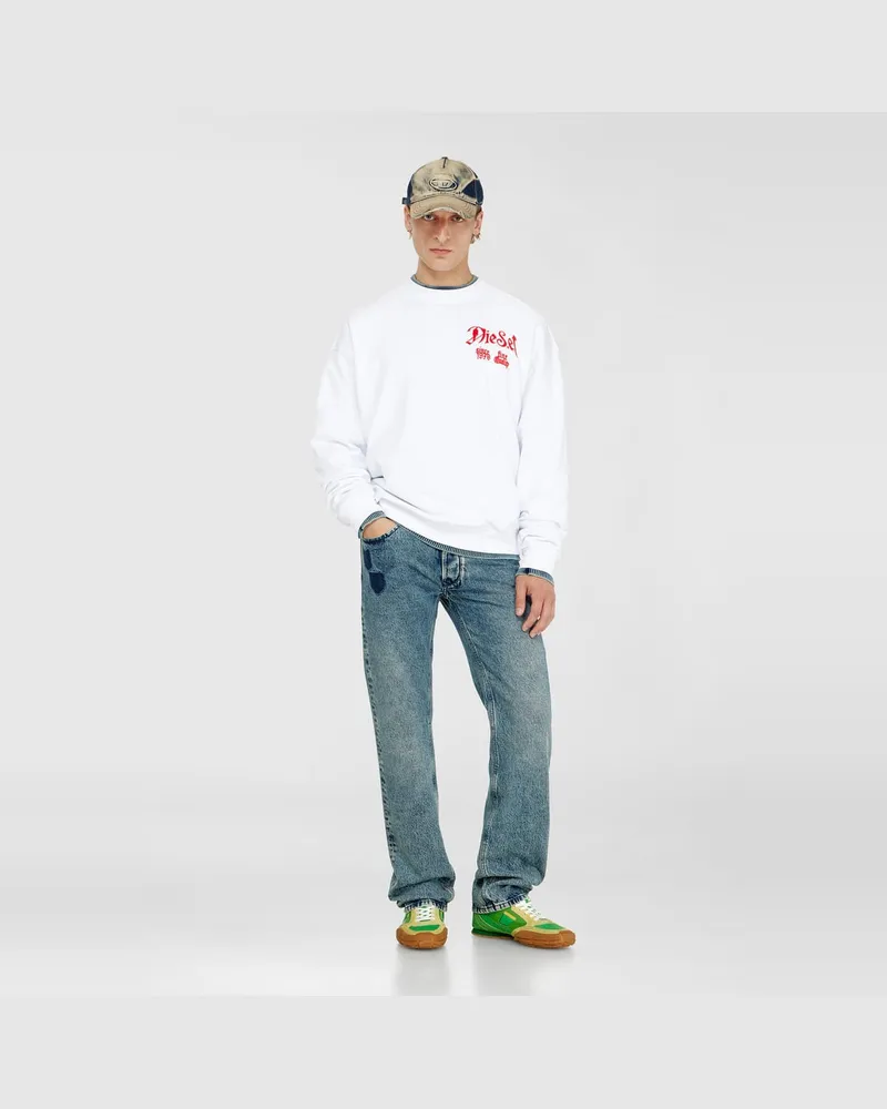 Diesel Sweatshirt aus Baumwolle mit Flockprint - Sweatshirts - Herren - Weiss Weiss