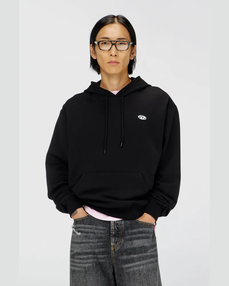 Diesel Hoodie mit Oval D Logo - Sweatshirts - Herren - Schwarz Schwarz