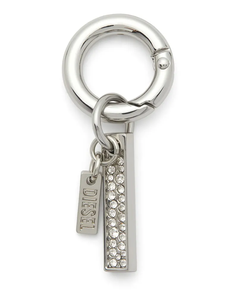 Diesel Metallschlüsselanhänger mit Strassanhänger - Charms und Schlüsselanhänger - Unisex - Silber Silber