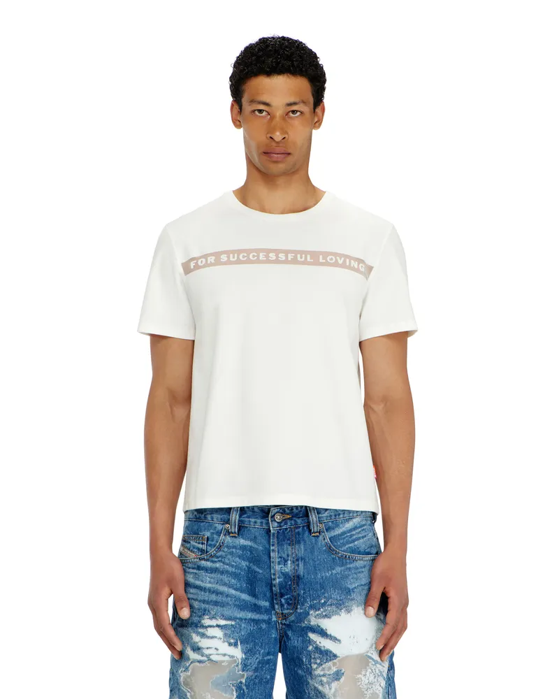 Diesel T-Shirt mit For Successful Loving Logo - T-Shirts - Unisex - Weiss Weiss