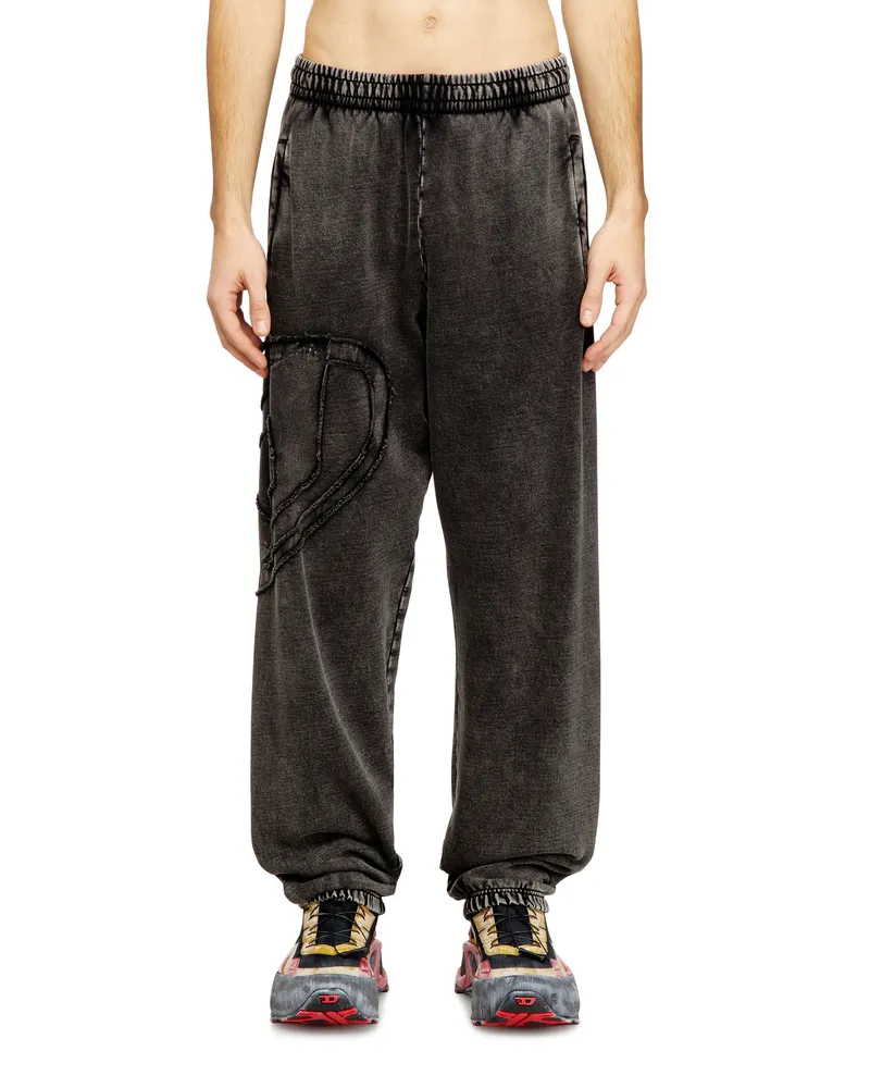 Diesel Jogginghose aus Bio-Baumwolle mit ovalem D-Patch - Hosen - Herren - Grau Grau