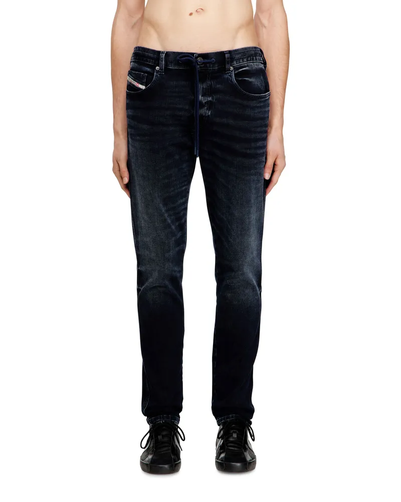Diesel Slim Regular Waist 2062 D-Strukt Joggjeans, Dunkelblau, Reißverschluss Blau
