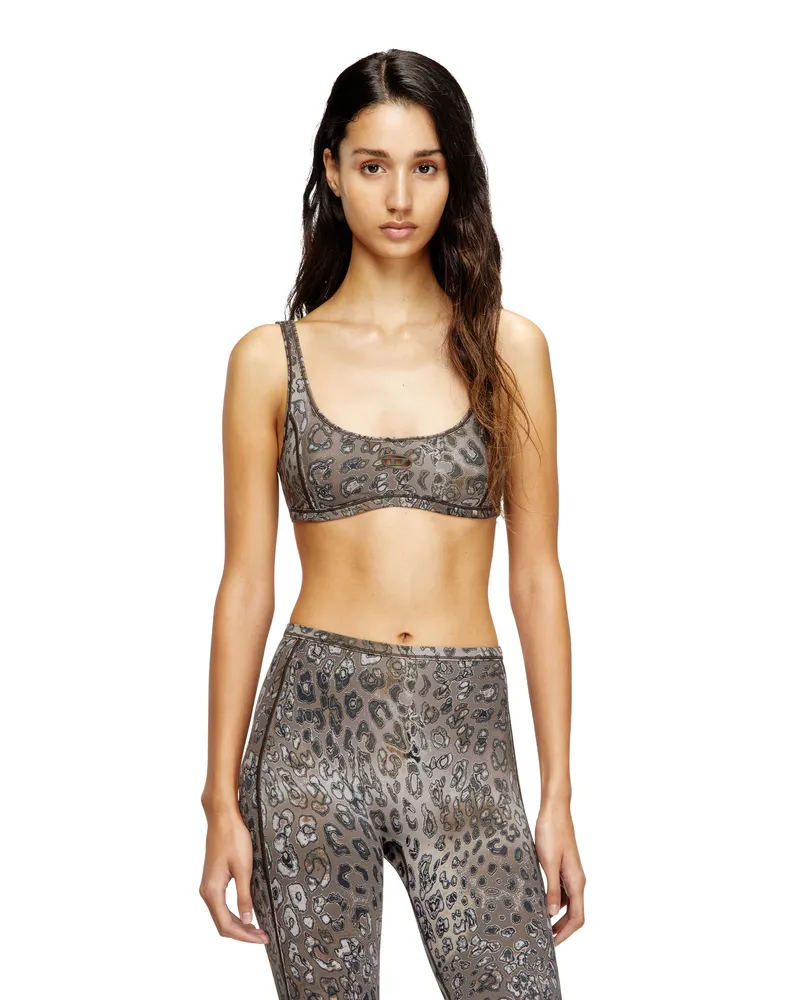 Diesel Sport-BH aus Nylon mit Leopardenmuster - BHs - Damen - Braun Braun