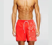 Badeshorts mit übergroßem Logoprint - Badeshorts - Herren - Rot