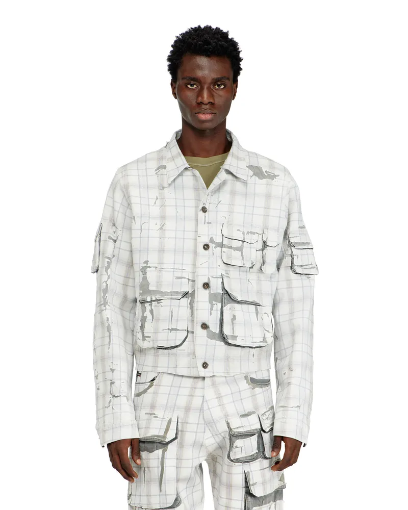 Diesel Jeansjacke mit Abzieheffekt - Denim jacken - Herren - Grau Grau