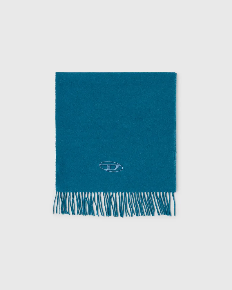 Diesel Schal aus Wollmischung mit Fransenabschlüssen - Schals - Unisex - Blau Blau