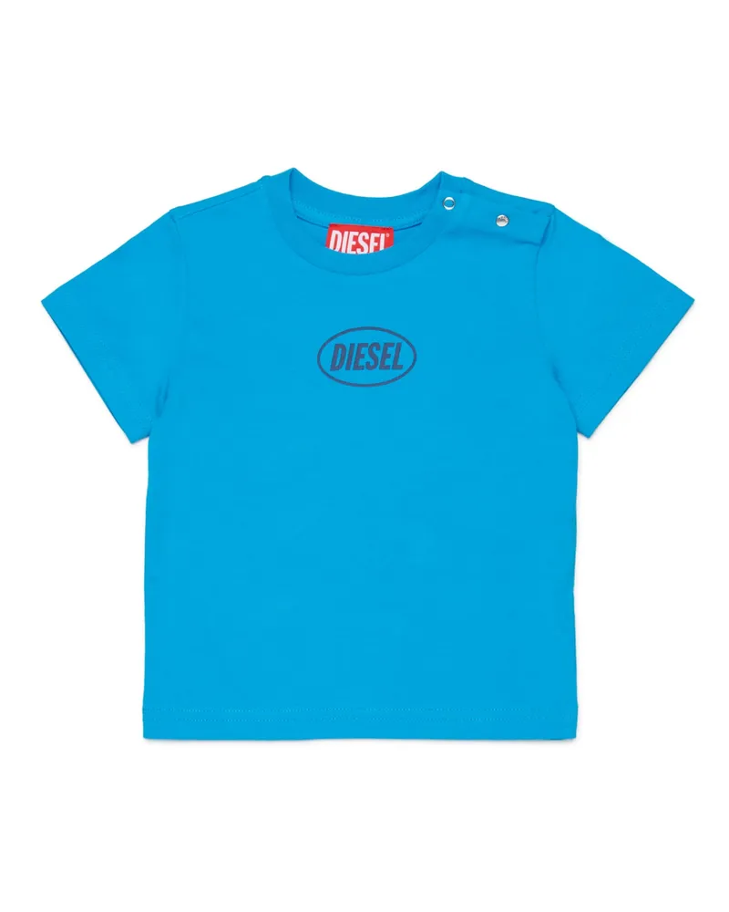 Diesel Baumwoll-T-Shirt mit Logo - T-Shirts und Tops - Unisex - Blau Blau