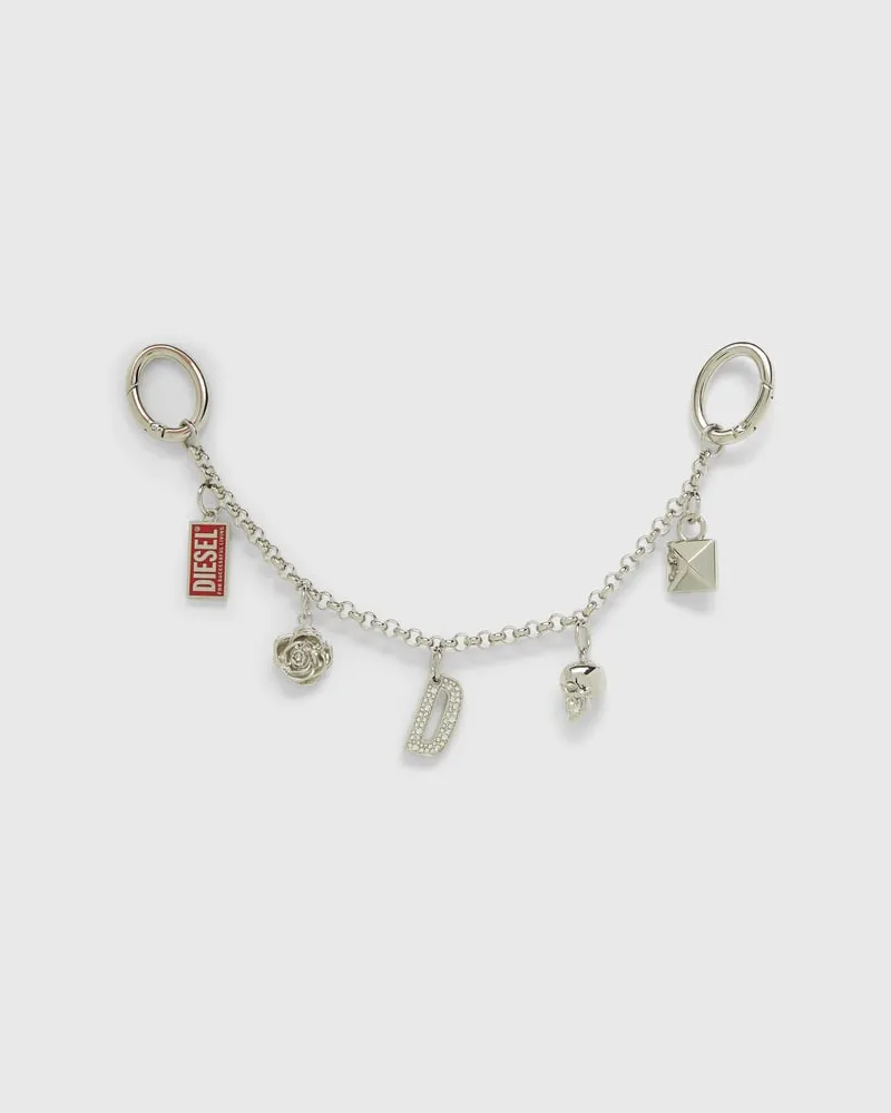 Diesel Metallkette mit ikonischen Anhängern - Charms und Schlüsselanhänger - Damen - Silber Silber