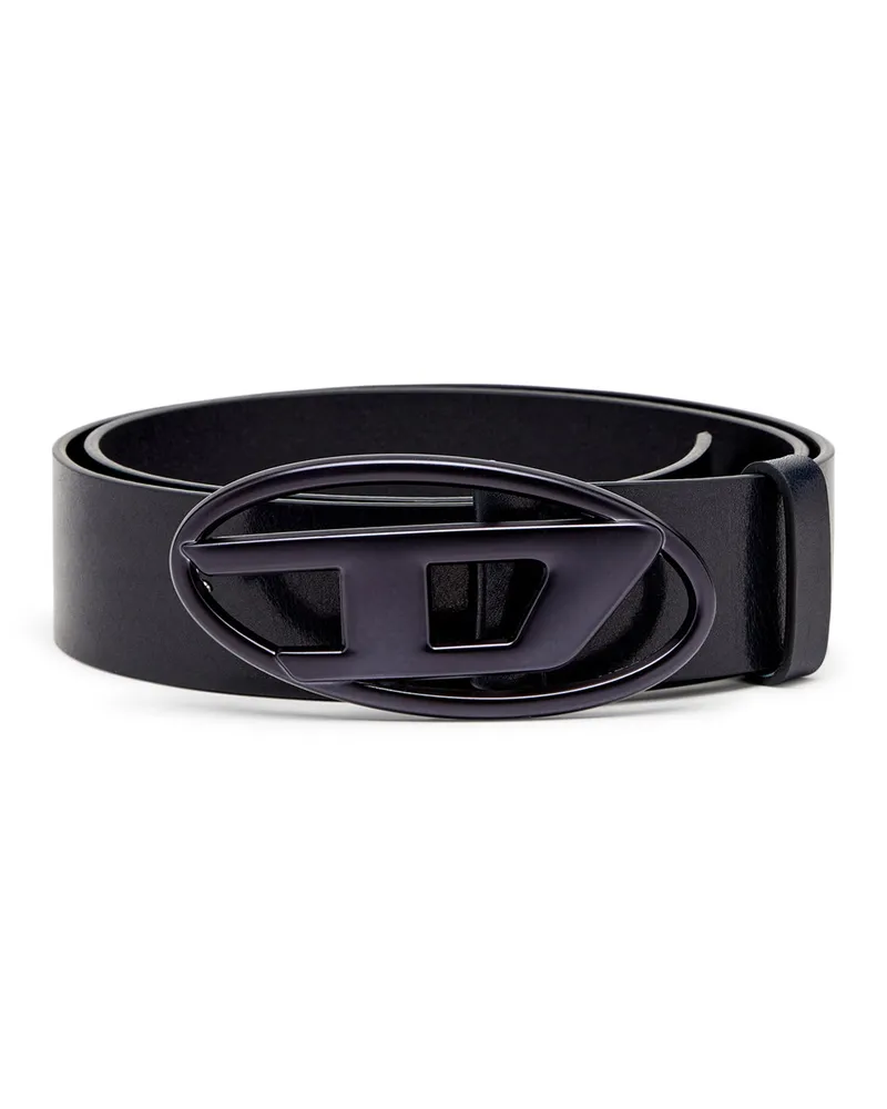 Diesel 3.9cm Gürtel aus Leder mit Metallic-Oval D-Schnalle - Gürtel - Unisex - Blau Blau