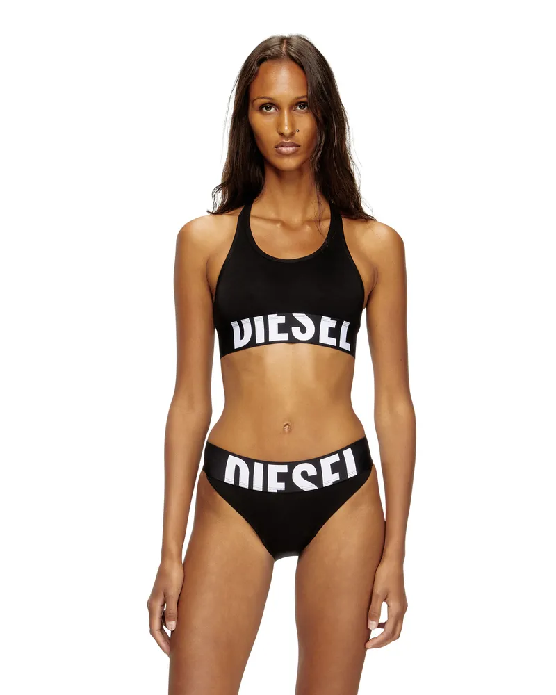 Diesel Sport-BH mit Cut-off-Logo - BHs - Damen - Schwarz Schwarz