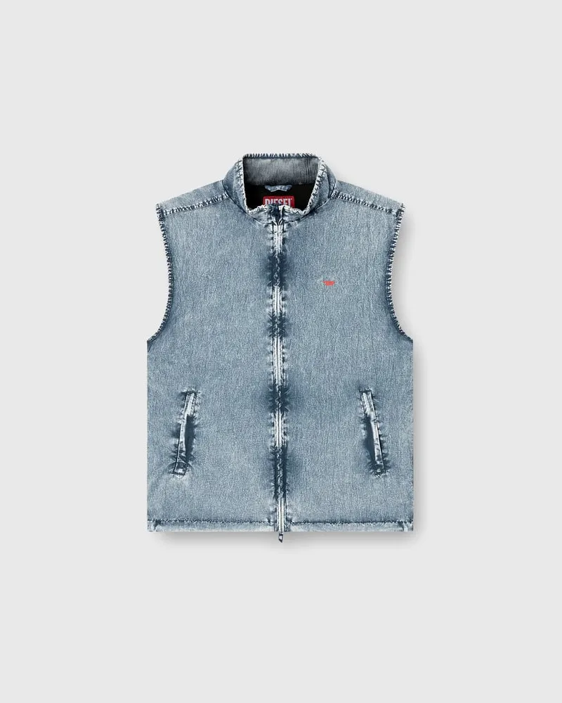 Diesel Weste aus recyceltem Nylon-Taslan - Jacken - Herren - Blau Blau