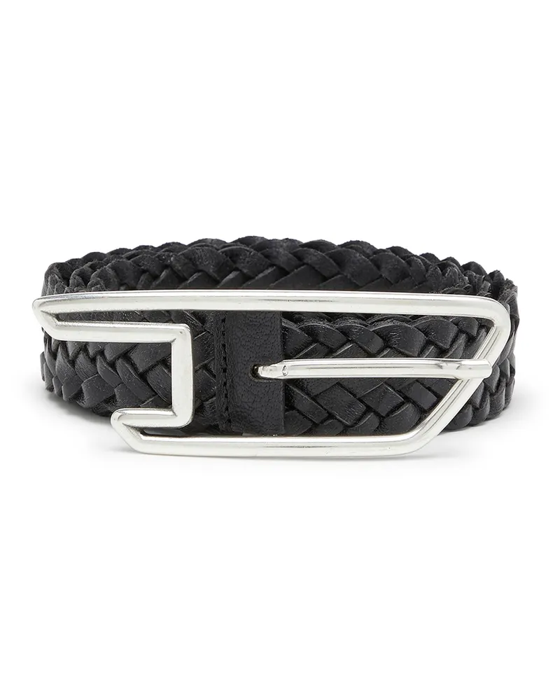 Diesel 3 cm Gürtel aus geflochtenem Leder - Gürtel - Unisex - Schwarz Schwarz
